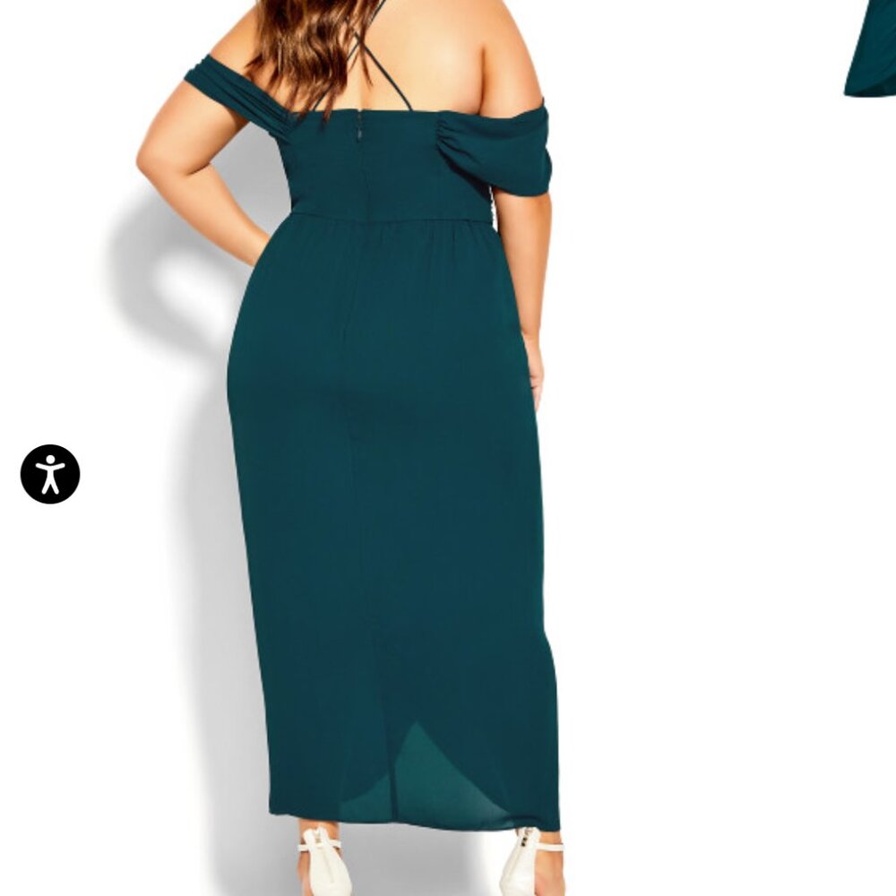 City Chic Entwine Maxi Dress - Emerald 18 NWT - Picture 2 of 8